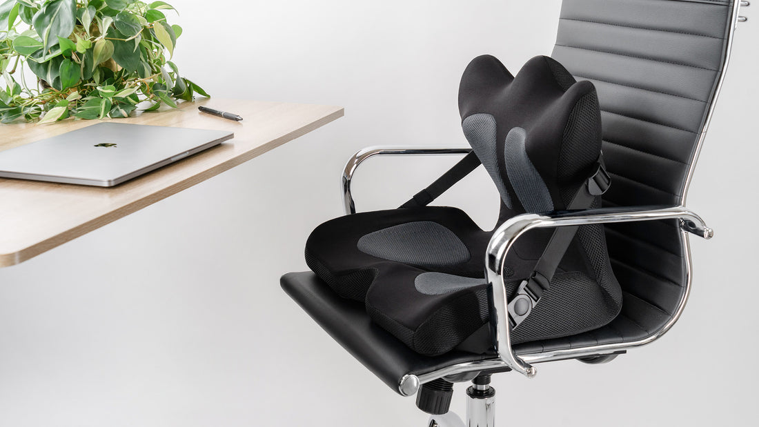 lifted lumbar, lumbar cushion for back pain in an office chair