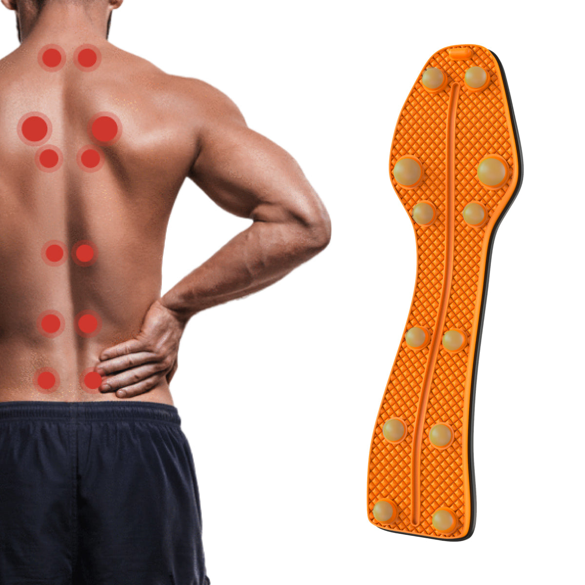 Trigger Point Rocker, showcasing its variety of pressure points.