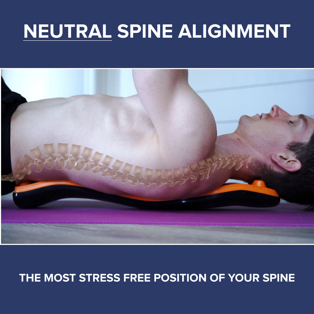 Trigger Point Rocker's ergonomic design in action promoting natural spine alignment and stress free posture.